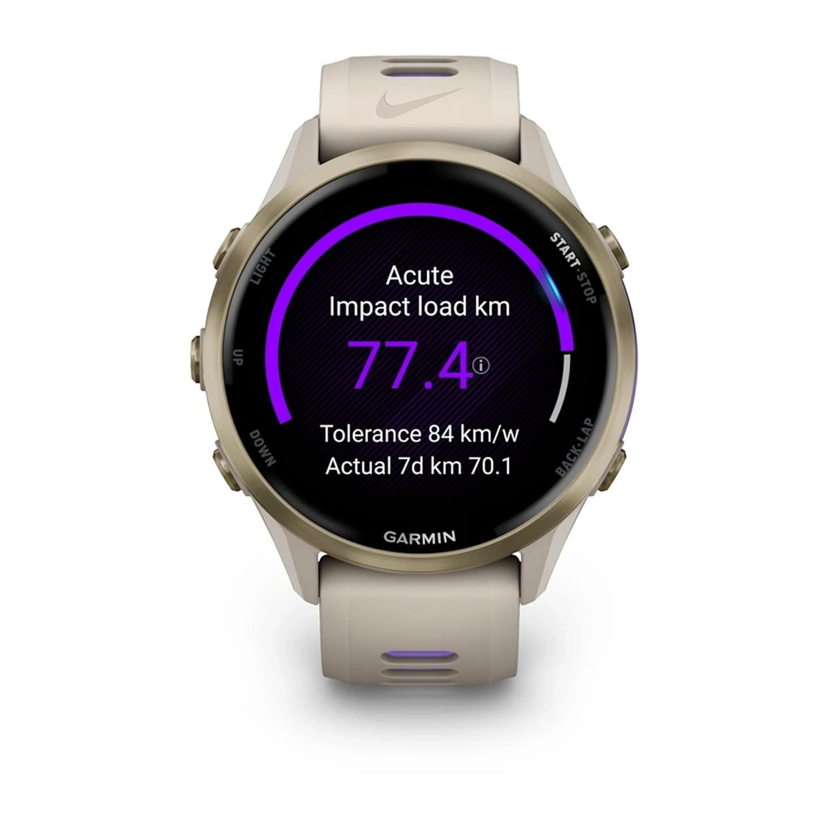 Garmin FR970 Soft Gold/French Gray with custom logo
