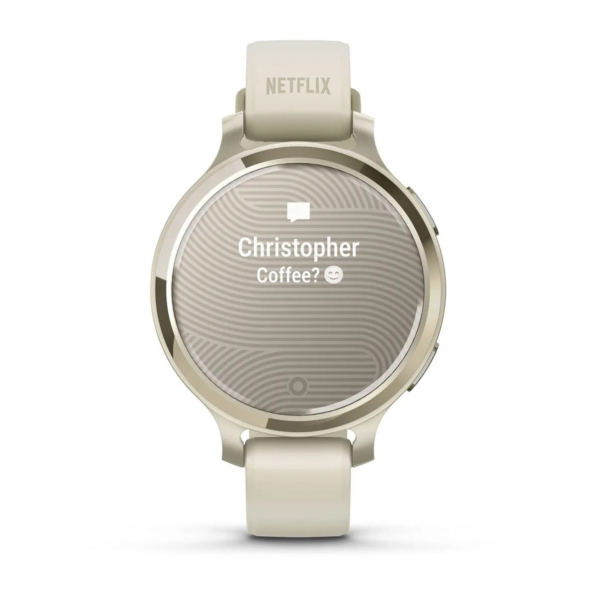 Garmin Lily 2 Active Lunar Gold/Bone with custom logo