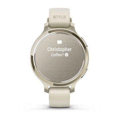 Garmin Lily 2 Active Lunar Gold/Bone with custom logo