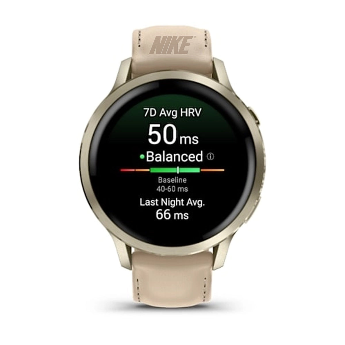 Garmin Venu 4 41 Gold/Bone + Sand Leather with custom logo