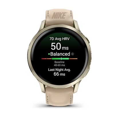 Garmin Venu 4 41 Gold/Bone + Sand Leather with custom logo