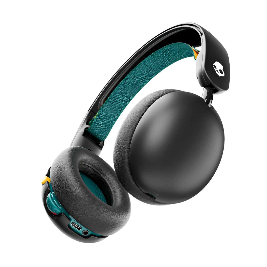 Skullcandy Grom Over-Ear Wireless Headphones for Kids, 45 Hr Battery, Volume-Limiting, Works with iPhone Android and Bluetooth Devices - Black