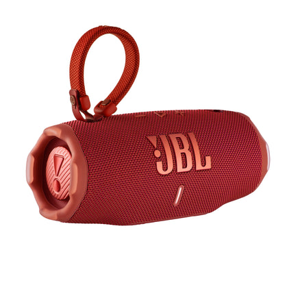 JBL Charge 6 - Portable Waterproof & Drop-Proof Bluetooth Speaker, Bold Pro Sound with AI Sound Boost, 28Hrs of Playtime, Built-in powerbank & Comes with a Sturdy/Removable Carrying Strap (Red)