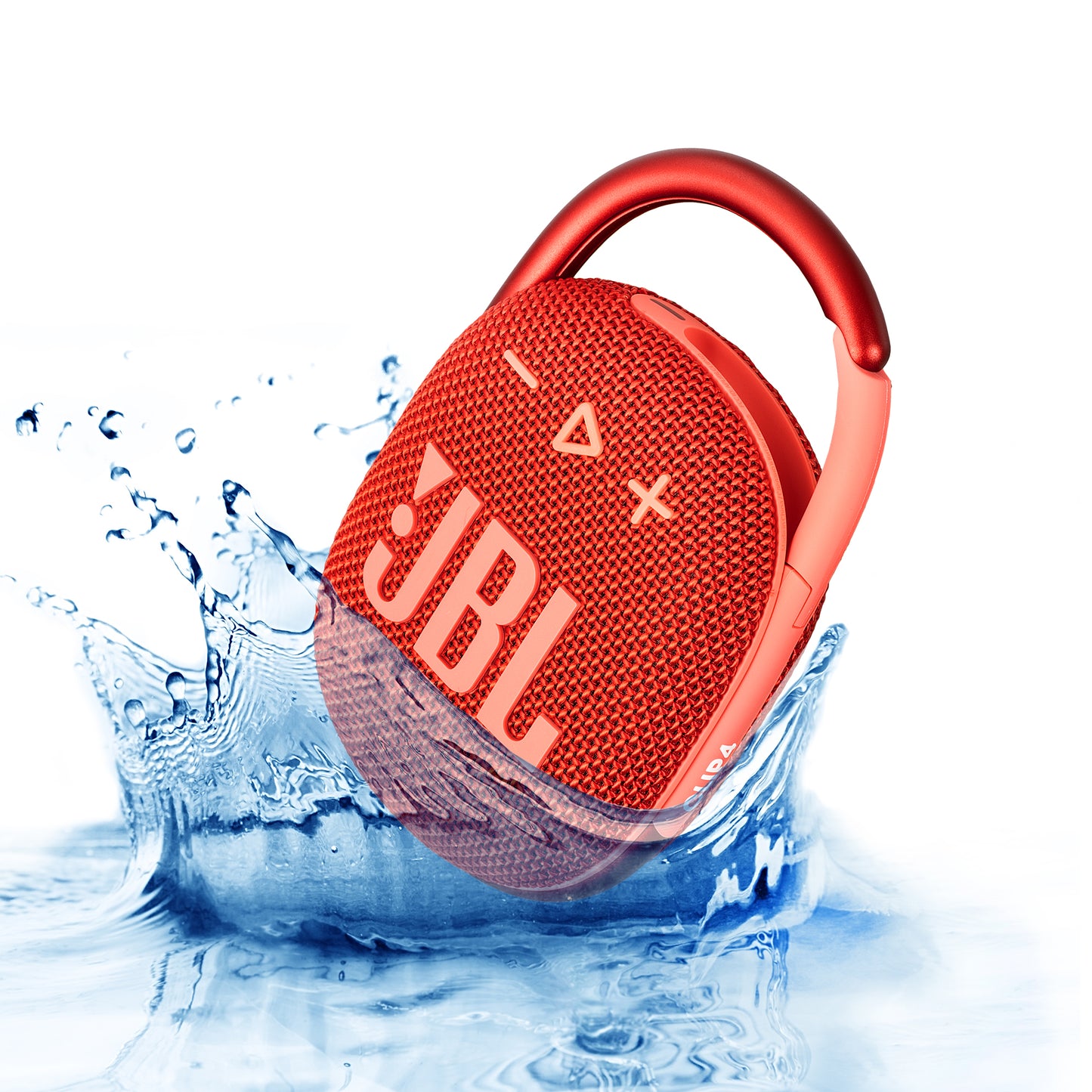 JBL Clip 4 - Portable Mini Bluetooth Speaker, big audio and punchy bass, integrated carabiner, IP67 waterproof and dustproof, 10 hours of playtime, speaker for home, outdoor and travel (Red)