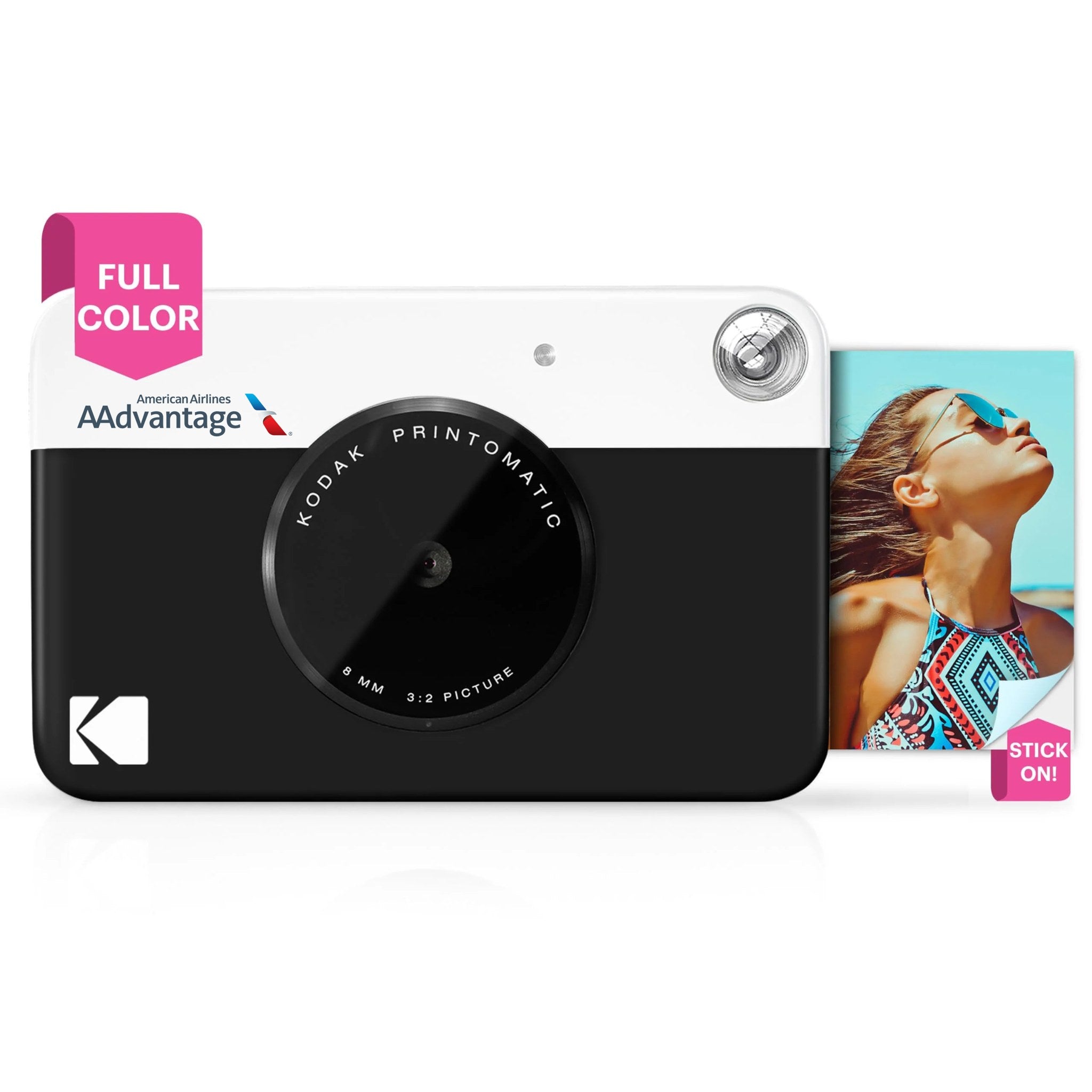 Kodak Printomatic Instant Print Camera, 2x3 Zink Prints - Black with custom logo