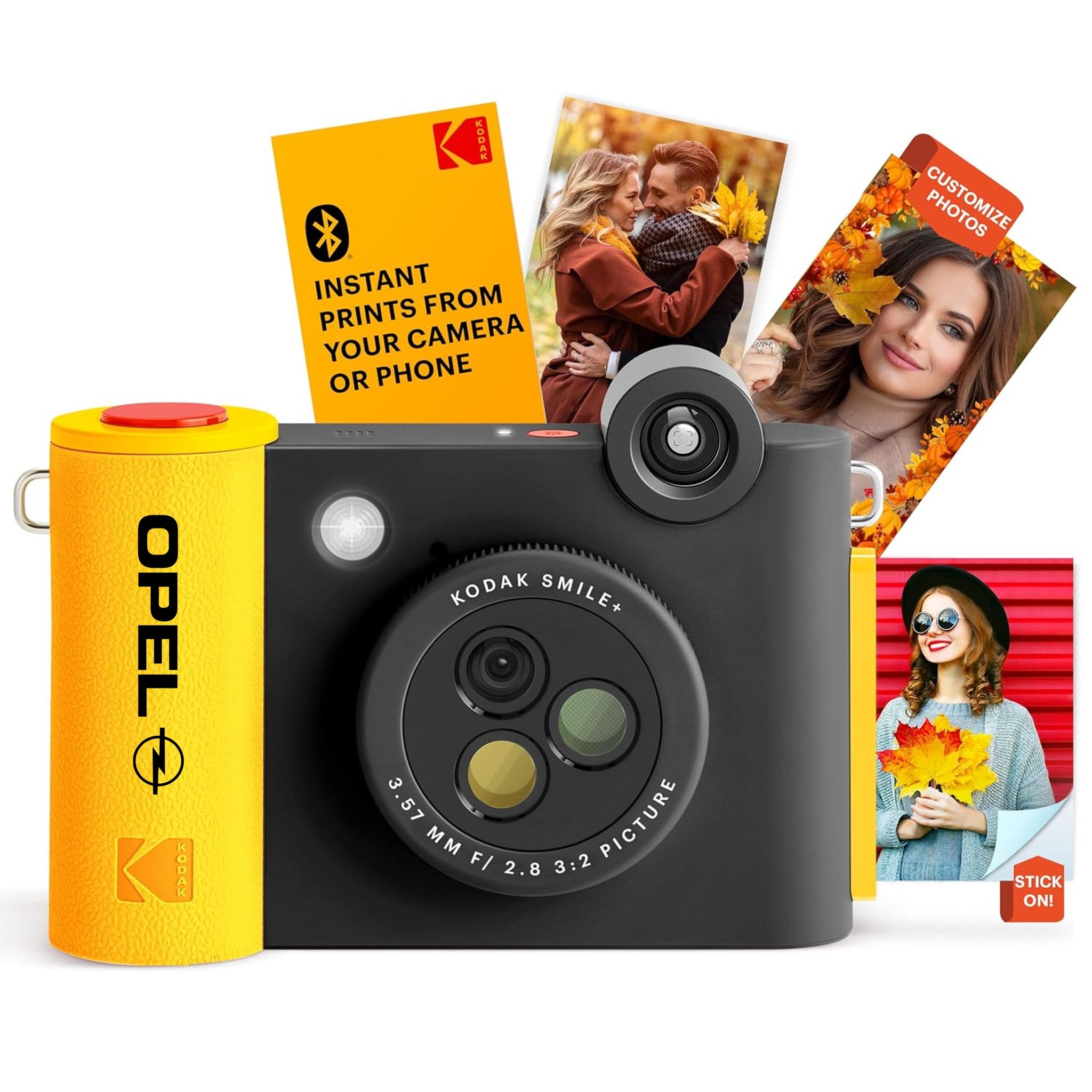 Kodak Smile+ 2-in-1 Instant Print Camera and Bluetooth Photo Printer, 10MP - Black with custom logo