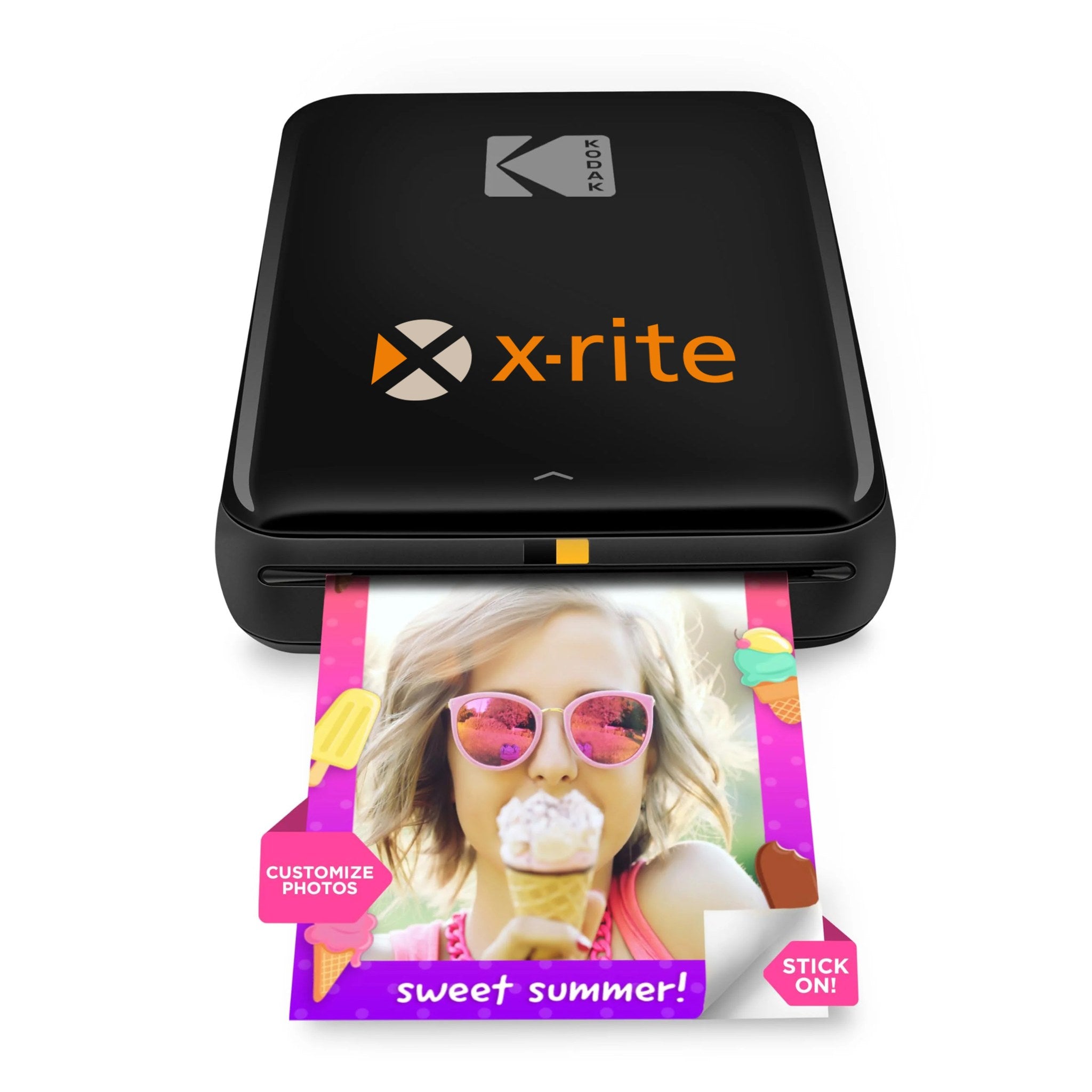 Kodak Step Wireless Mobile Photo Printer, 2x3 Zink Prints - Black with custom logo