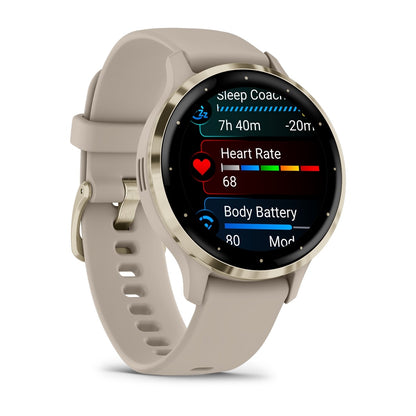 Garmin Venu 3S GPS Smartwatch 41mm - Soft Gold/French Gray