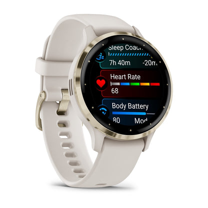 Garmin Venu 3S GPS Smartwatch 41mm - Soft Gold/Ivory