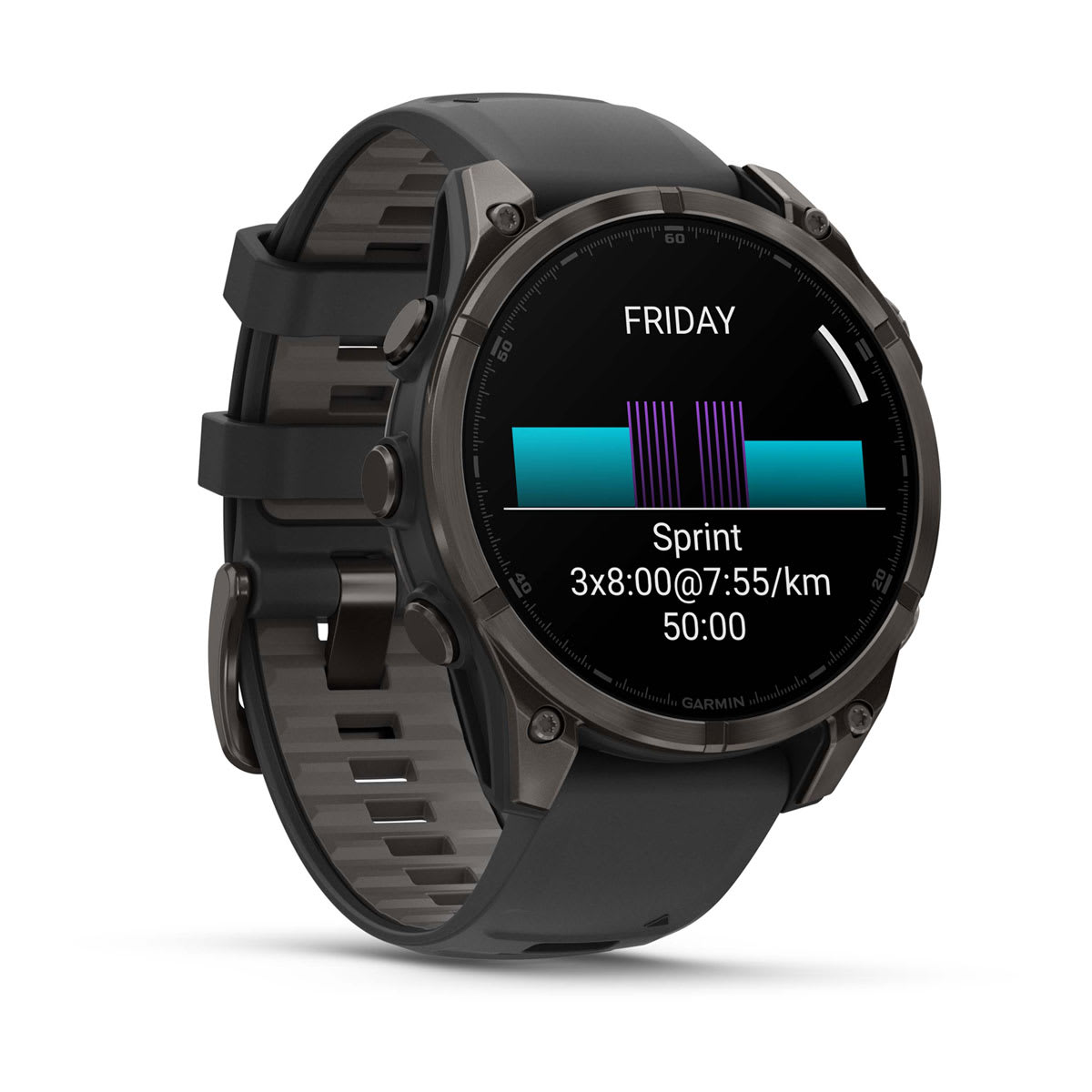 Garmin fenix 8 47mm AMOLED Sapphire GPS Smartwatch - Carbon Gray Titanium/Black