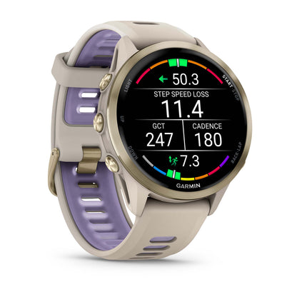 Garmin Forerunner 970 GPS Running Smartwatch - Soft Gold Titanium/French Gray