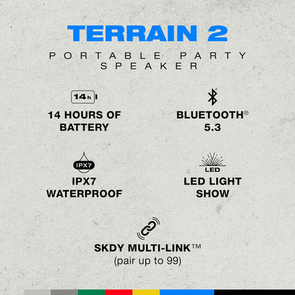 Skullcandy Terrain 2 Portable Wireless Bluetooth Speaker - Future Purple