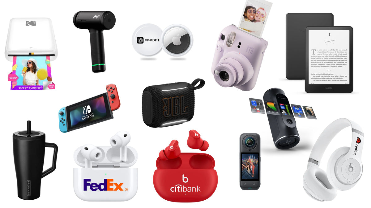 Brand name tech decorated with client logos