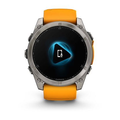 Garmin fenix 8 51mm AMOLED Sapphire GPS Smartwatch - Bare Titanium/Spark Orange