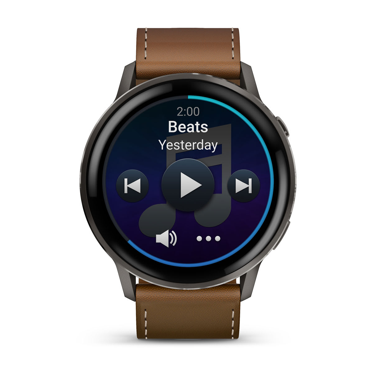 Garmin Venu 4 GPS Smartwatch 45mm - Slate/Black + Brown Leather Band