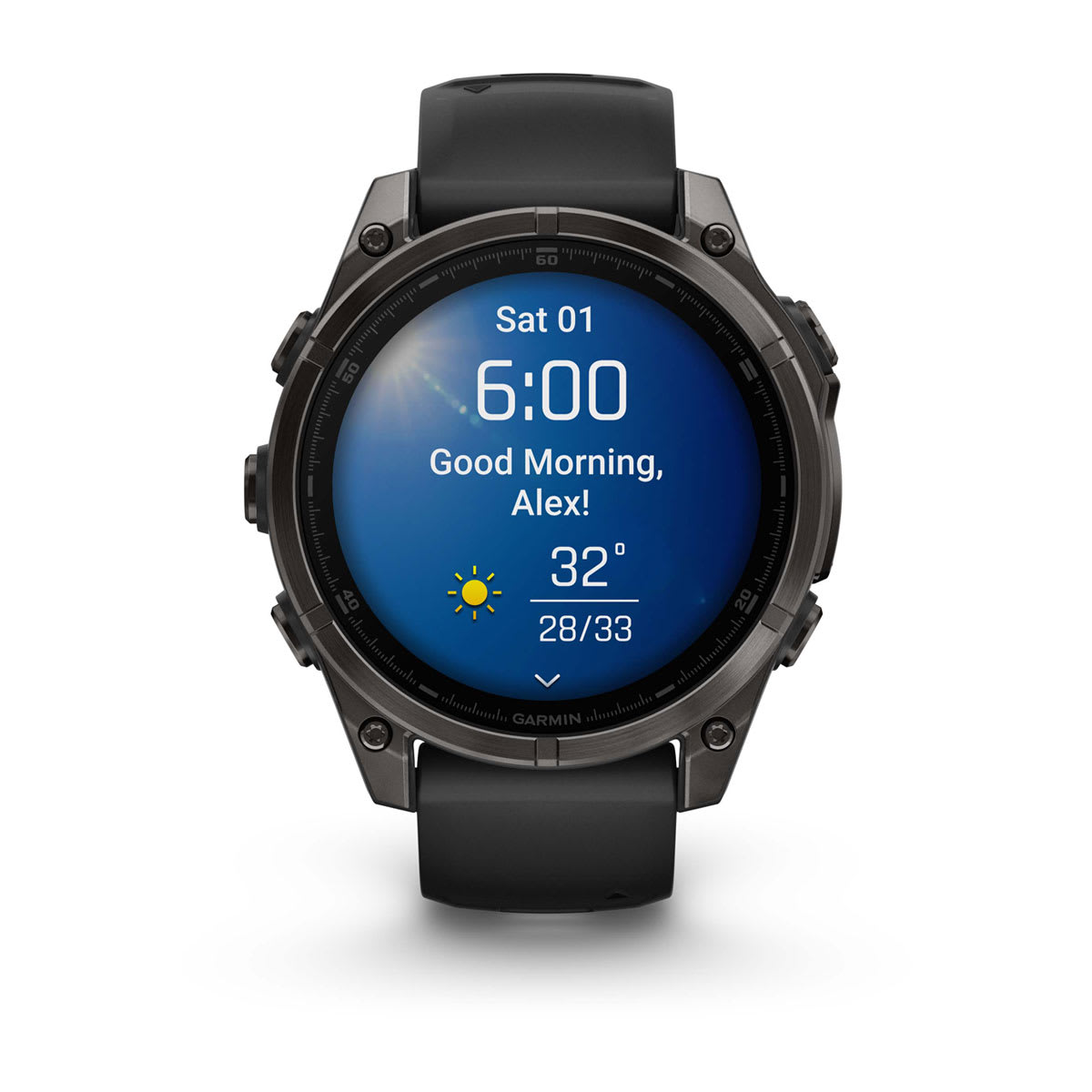 Garmin fenix 8 47mm AMOLED Sapphire GPS Smartwatch - Carbon Gray Titanium/Black