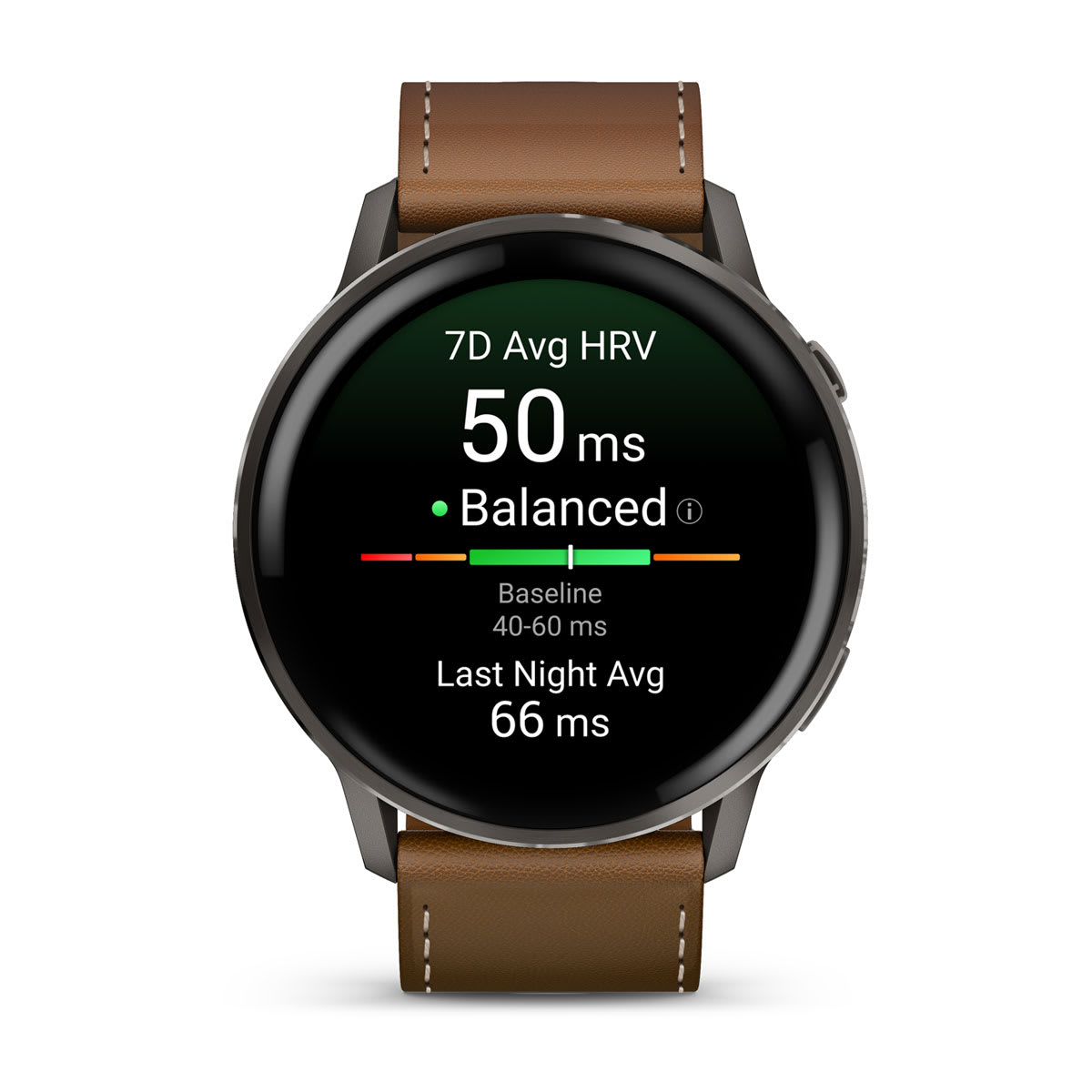 Garmin Venu 4 GPS Smartwatch 45mm - Slate/Black + Brown Leather Band
