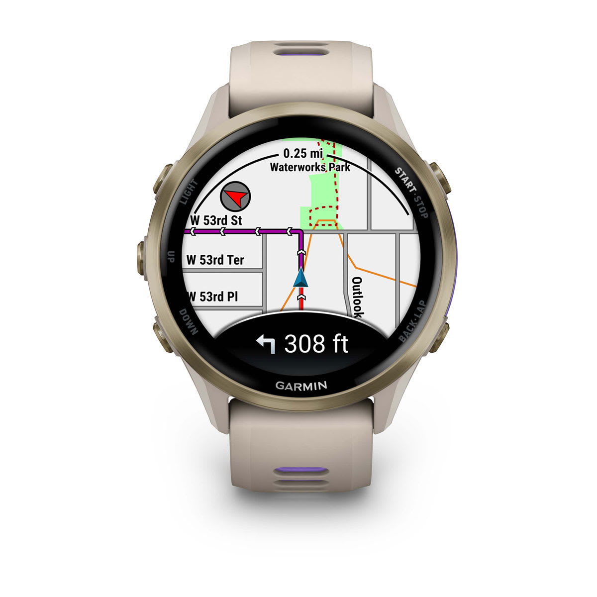 Garmin Forerunner 970 GPS Running Smartwatch - Soft Gold Titanium/French Gray