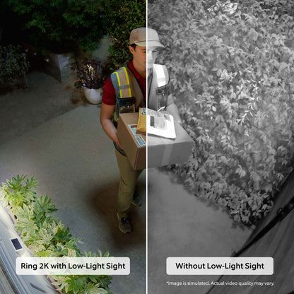 Ring Outdoor Cam Plus Battery 2K Wireless Security Camera - White