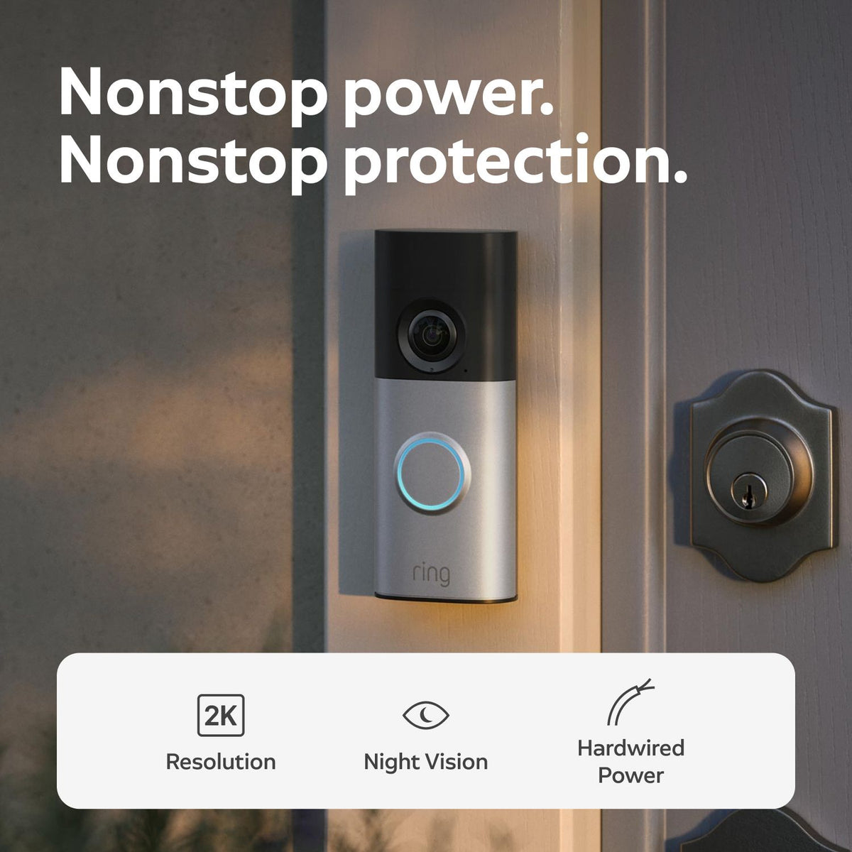 Ring Wired Doorbell Plus 2nd Gen 2K Video Doorbell