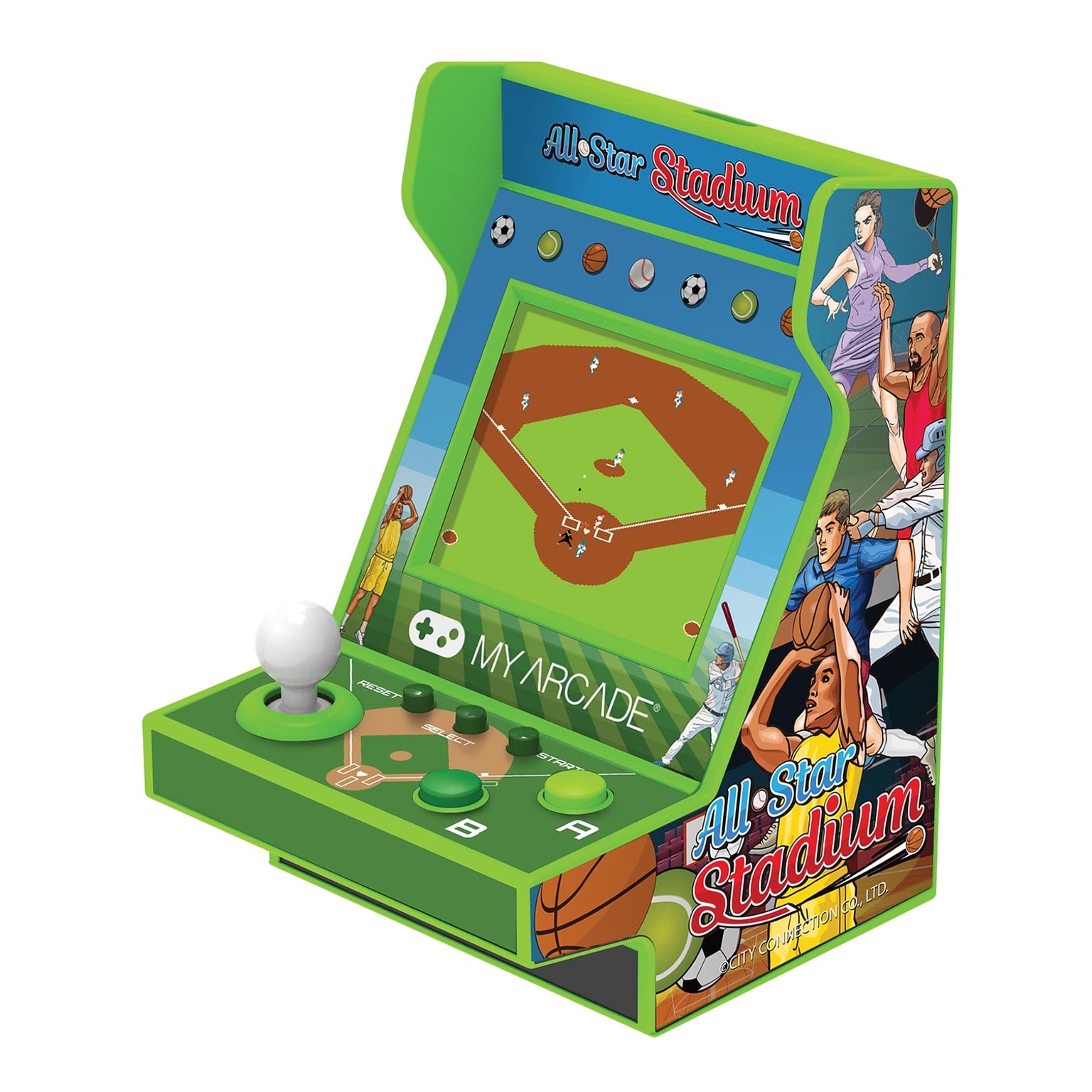 My Arcade Pico Player 3.75" All-Star Stadium Collectible Retro Arcade (107 Games in 1)