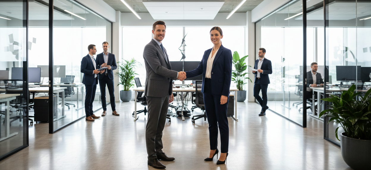 wider views of people shaking hands